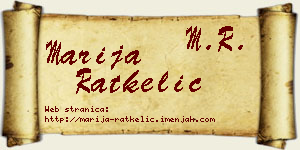 Marija Ratkelić vizit kartica